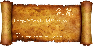Horpácsi Mónika névjegykártya